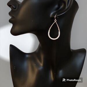 PARK LANE Paved Crystal Teardrop Cutout Dangle Hook Nebula Earrings